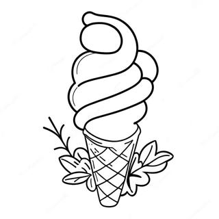 Adorable Ice Cream Cone Coloring Page 5247-4303