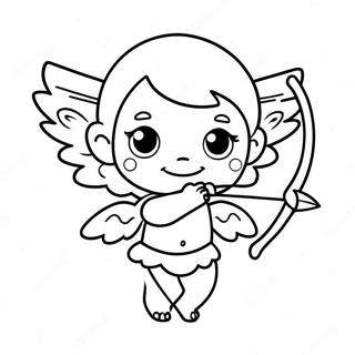 Cute Cupid With Bow And Arrow Coloring Page 5297-4338