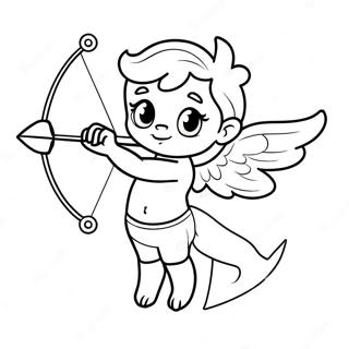 Cute Cupid With Bow And Arrow Coloring Page 5297-4339