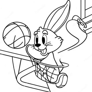 Bugs Bunny Dunking Basketball Coloring Page 532-421