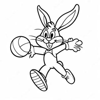 Bugs Bunny Dunking Basketball Coloring Page 532-424