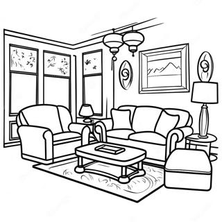 Full House Living Room Coloring Page 53514-42724