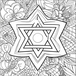 Jewish Star Of David Coloring Page 5386-4402