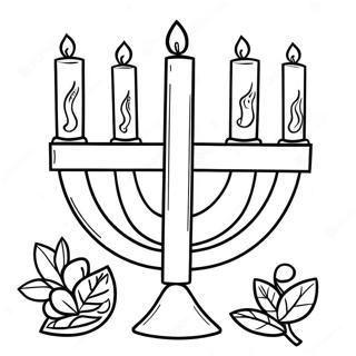 Colorful Menorah With Candles Coloring Page 5387-4407