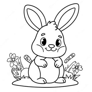 Colorful Easter Bunny Coloring Page 54554-43537