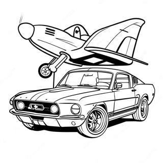Classic Mustang Race Car Coloring Page 55454-44253