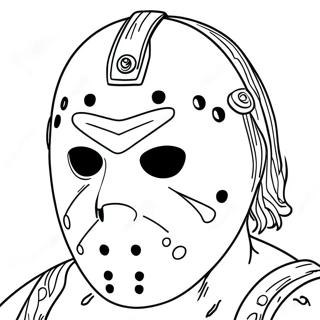 Jason Voorhees Classic Mask Coloring Page 55743-44478