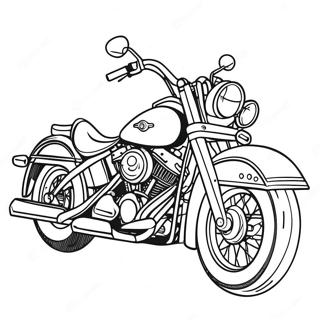 Vintage Harley Davidson Bike Coloring Page 55914-44620