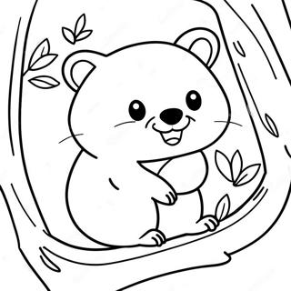 Cute Wombat In A Tree Coloring Page 55934-44633