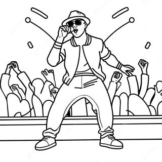 Bad Bunny Performing On Stage Coloring Page 5607-4587