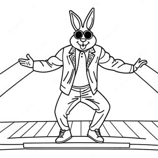 Bad Bunny Performing On Stage Coloring Page 5607-4588