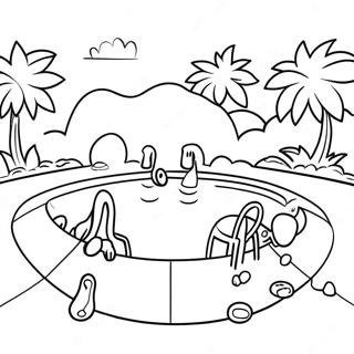 Sunny Day At The Swimming Pool Coloring Page 59294-47570