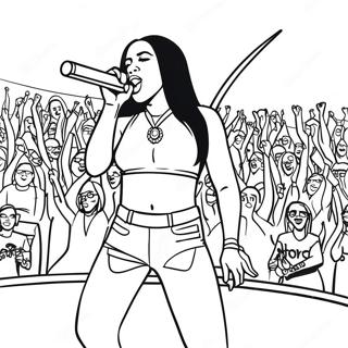 Aaliyah Performing On Stage Coloring Page 59384-47645