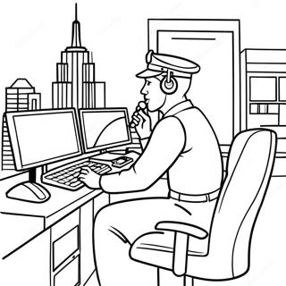 911 Dispatcher At Work Coloring Page 59863-48021