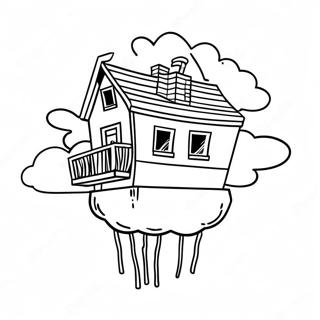 Up House Floating In The Sky Coloring Page 602-487