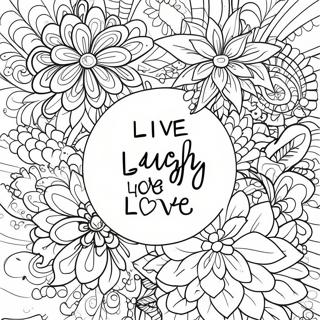 Colorful Live Laugh Love Typography Coloring Page 60354-48418