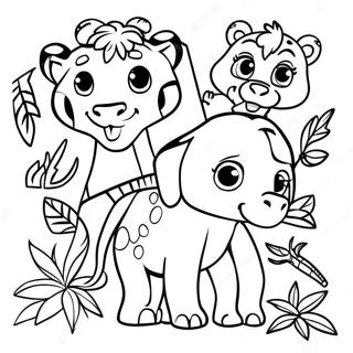 Detailed Jungle Animals Coloring Page 60614-48622