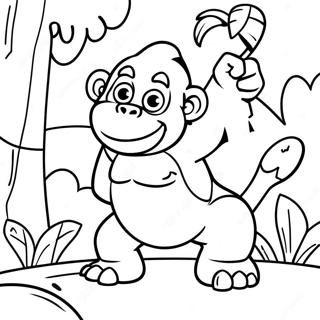 Dixie Kong In A Colorful Jungle Coloring Page 60714-48698