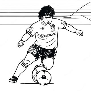 Maradona Dribbling A Ball Coloring Page 61094-49005