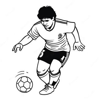 Maradona Dribbling A Ball Coloring Page 61094-49006