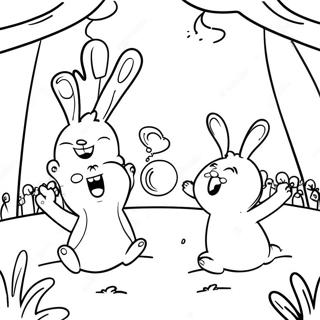 Funny Rabbids Playing In The Park Coloring Page 62234-49897
