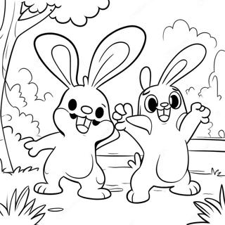Funny Rabbids Playing In The Park Coloring Page 62234-49900