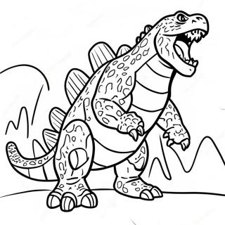 Godzilla Roaring Coloring Page 62-62