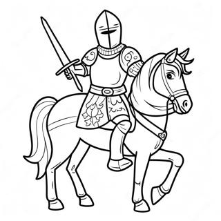 Charming Medieval Knight Coloring Page 6347-5183