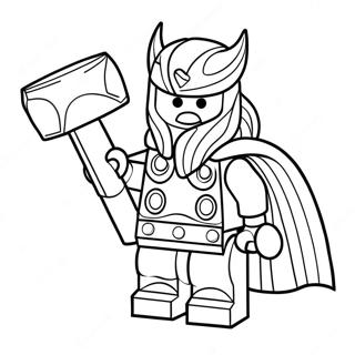 Lego Thor With Hammer Coloring Page 64034-51326