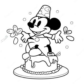 Mickey Mouse Birthday Celebration Coloring Page 65764-52699
