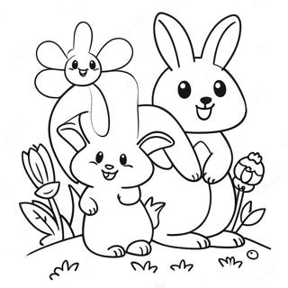 Cheerful Spring Animals Coloring Page 6587-5365