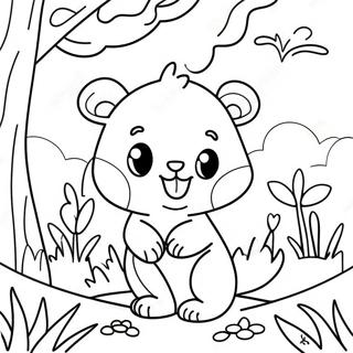 Cheerful Spring Animals Coloring Page 6587-5368