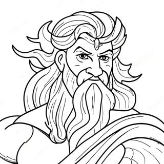 Zeus With Thunderbolt Coloring Page 6607-5382