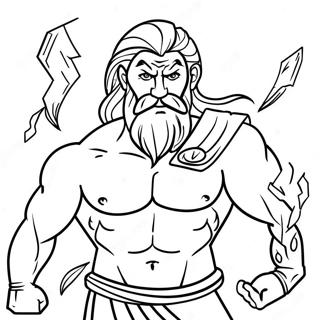 Zeus With Thunderbolt Coloring Page 6607-5383