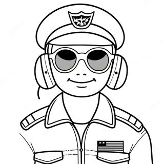 Cute Pilot With Sunglasses Coloring Page 66234-53116