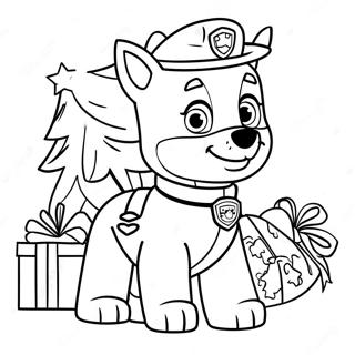 Christmas Paw Patrol Coloring Page 671-534