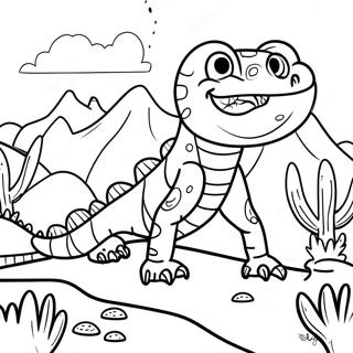 Cute Gila Monster In Desert Coloring Page 67254-53922