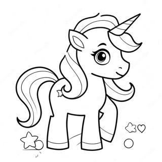 Sparkling Unicorn Princess Coloring Page 6737-5487