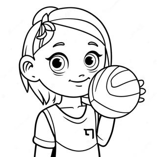 Adorable Volleyball Player Coloring Page 67624-54213