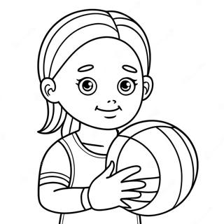 Adorable Volleyball Player Coloring Page 67624-54215