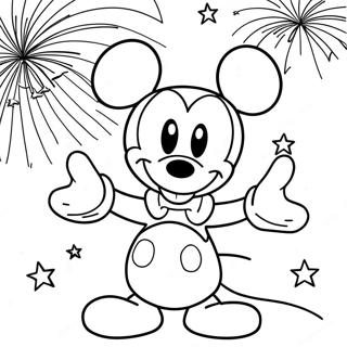 Mickey Mouse 4th Of July Celebration Coloring Page 67643-54230