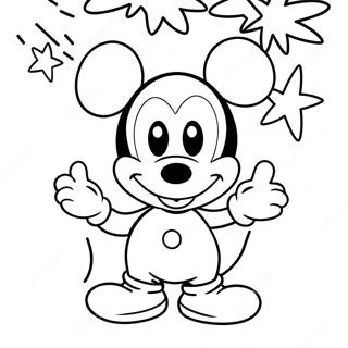 Mickey Mouse With Fireworks Coloring Page 67644-54234