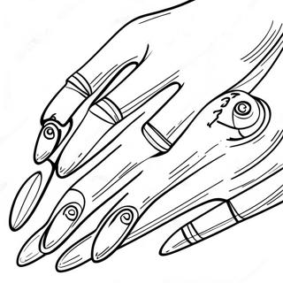 Hand Nail Coloring Page 67813-54366