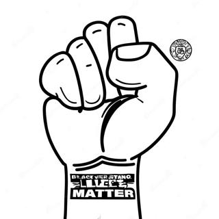 Powerful Black Lives Matter Fist Coloring Page 67844-54397