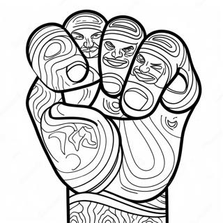 Powerful Black Lives Matter Fist Coloring Page 67844-54398