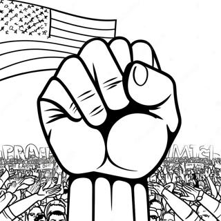 Powerful Black Lives Matter Fist Coloring Page 67844-54399