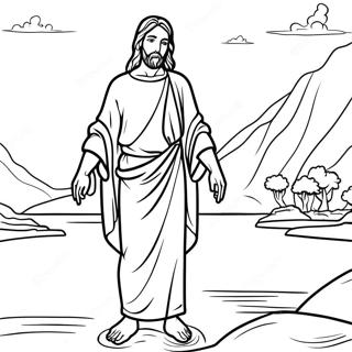 Jesus In The River Jordan Coloring Page 68044-54554