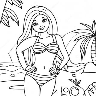 Barbie In Colorful Swimsuit Coloring Page 68204-54681
