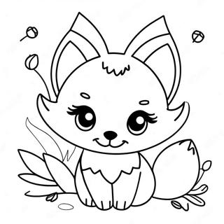 Kawaii Fox Coloring Page 6836-5562