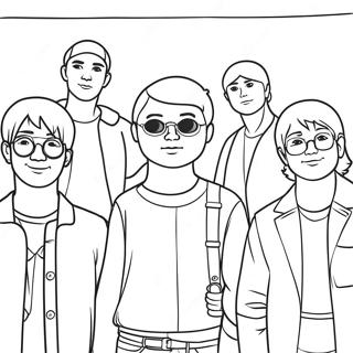 Enhypen Members Group Coloring Page 69044-55347